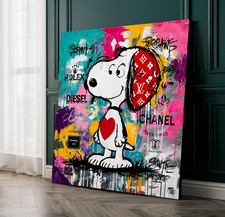 XL LEINWAND BILD BIS 140x140x5 Peanuts Hund Snoopy POP-ART GRAFFITI COMIC URBAN