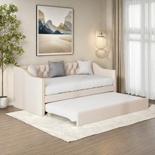 Polsterbett Schlafsofa 90x200cm Tagesbett Ausziehbares mit Lattenrost Jugendbett