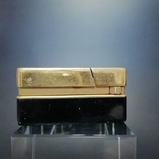 Silber Streichholz Gas Feuerzeug Schwarz Gold Made in France Vintage...
