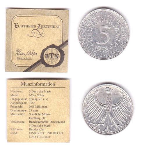 Mark silbermünze kursmünze - mark,