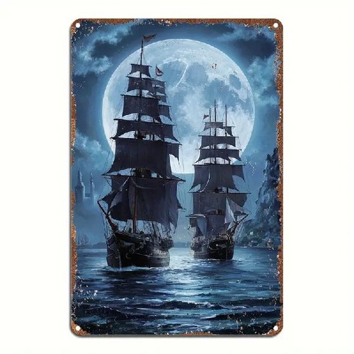 Blechschild segelschiffe vor - segelschiffe,