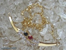 Rubin Saphir Collier mit Rubin Rubine Saphir Saphire in 585 er Gold Kette 