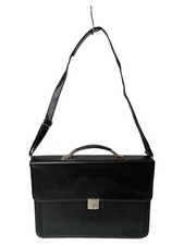 THIERRY MUGLER Aktentasche Leder Schwarz Business Elegant 41.5x30cm