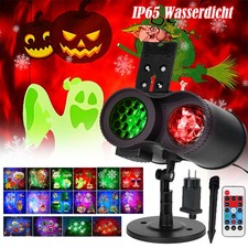 Timer LED Laser Projektor Welleneffekt Außen Weihnachten Halloween Fensterdeko