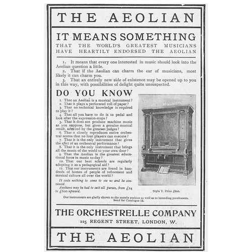The aeolian klavier - klavier/orgel, von