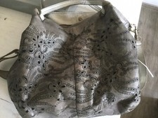 Damentasche Caterina Lucchi, Echtleder Grau (Beutel), Mit Tragegurt