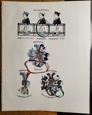 SC Clausthal Corps Hercynia Montania Borussia / Wappen Tafel Studentika