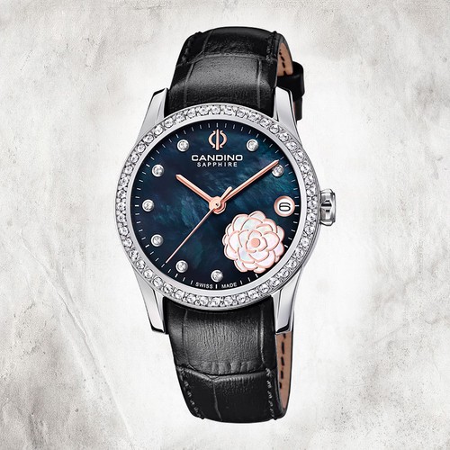 Candino leder damen uhr - leder,