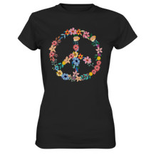 Peace Blumen Shirt Damen, 70er