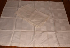 2 Alte Damast Kopfkissen Kissenbezüge Webmuster kariert unbenutzt (10531)