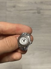 Y2k Vintage Uhren Ring Silber Weiß Größenverstellbar Herren Damen