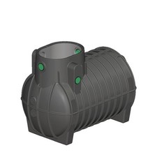 Zisterne 2000l Regenwasser Erdtank RONDO - 4x DN100 Anschlüsse, lebensmittelecht