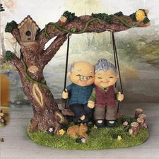 Lebendiges Harz alte Paarfiguren Opa & Oma Alter Lebensstatue Kreative Geschenke