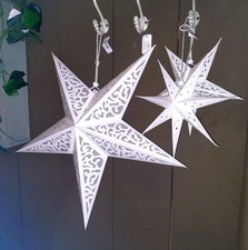 Weihnachts-Stern aus Papier weiße Winterdekoraktion im Landhausstil Clayre & Eef