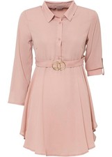 Neu Long-Bluse mit Gürtel