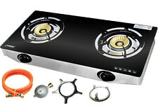 PS-2 Gaskocher 2 flammig 8 KW Glas Propan Campingkocher mit Zündsicherung