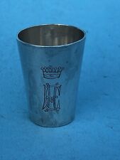 1 Schnaps-Becher, 800 Silber, 4,5 cm, Schwechten, Adel Krone, Gravur EH bzw. HE