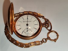 antike Elgin National watch Co Taschenuhr  14ct Rosegold vergoldet  Savonnette