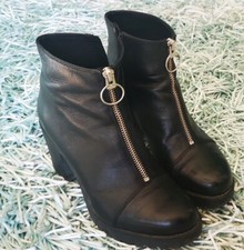 Vagabond Grace Plateau Reißverschluss mit Ring Profilsole Stiefeletten 38 NP 120