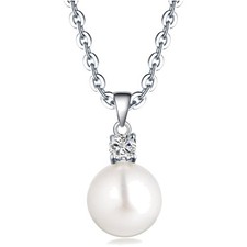 Perlenkette Damen, Silber 925