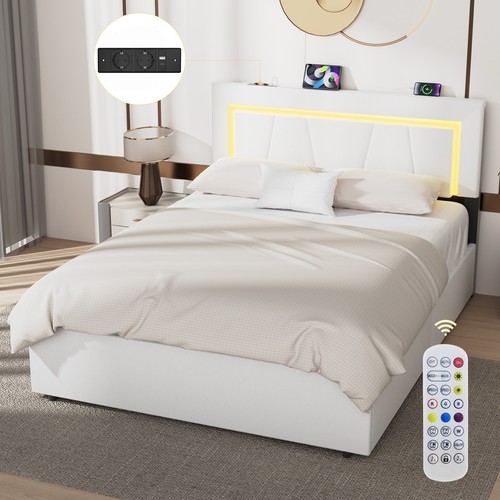Doppelbett mit lederbezug - mit,