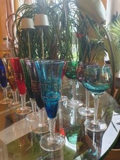 Original Toscana Handarbeit Wein- und Sektgläser bunt Gold Murano antik