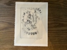 Seltene originale alte Radierung E.A. Künstlerabzug handsigniert