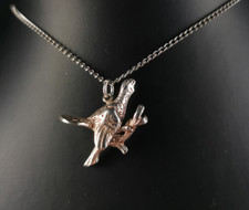 Charms Anhänger Sterlingsilber Auerhahn auf Ast - Vogelart & Hühnervogel silver