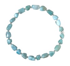 Larimar Armband - Edelstein Armband - Atlantisstein Perlenarmband Z276