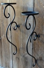 2er Set Kerzenhalter Wand Metall braun Kerzenleuchter Wandleuchter Landhaus 691