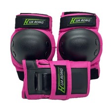 Schoner Set Kinder Pink Skateboard Inliner Schützer Knieschoner Ellenbogen Hand✅