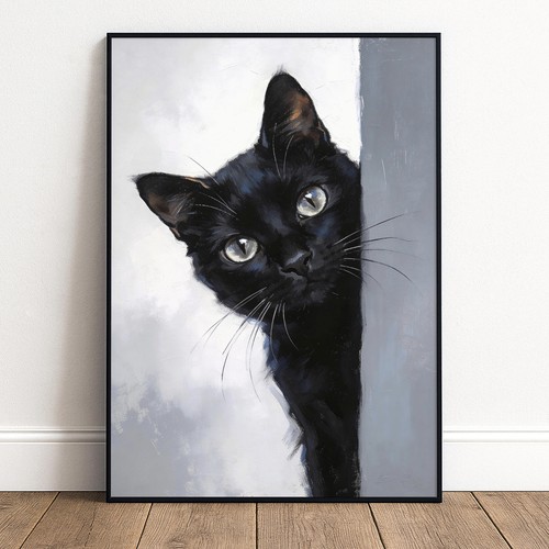 Schwarze katze poster modern - poster,