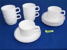 6 x arcopal arc france Kaffeegedeck Kaffeetasse + Untertasse Opalglas Bund