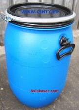 Fass 60L Deckelfass Regentonne Futtertonne Kunststofffass Rundfass Standfass Wei