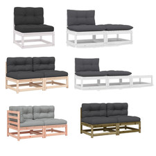 Garten-Lounge-Set Sitzgrupp Garnitur Lounge-Set mit Kissen Kiefer Massivholz