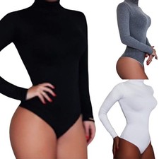 Body Langarm Damen Rollkragen