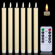 6X LED Optik-Wachs Stabkerzen