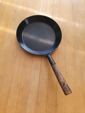 Antik Pfanne Gußeisen Holzgriff 