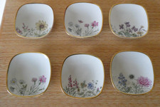 6 Konfekttellerchen Porzellan von K & A Krautheim " Wiesengrund und Bergeshöh´n"