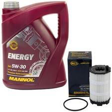 Motoröl Set 5W-30 5 Liter + Ölfilter SH 4047 L für Audi A4 A5 A6 4.2 FSI A8 Q7  