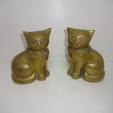2 Katzen aus Messing - je ca