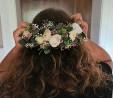 1/2 Blumen Haarkranz Hochzeit Brautfrisur Haarschmuck