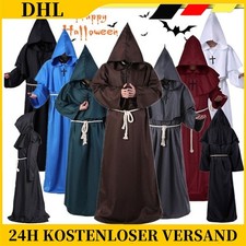 Halloween Herren Mönch Robe Umhang Capes Bruder/Mittelalterliche Priester Kostüm
