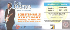 Eric Clapton  In Concert 2004 Stuttgart  Ticket / Konzertkarte / Eintrittskarte