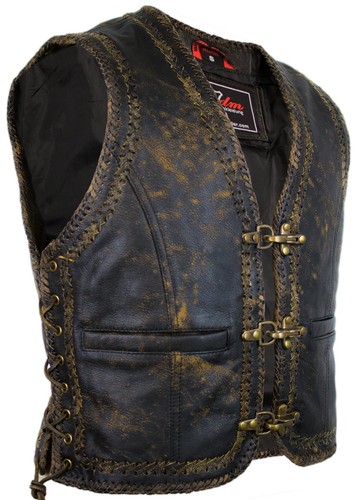 Herren lederweste vintage - lederweste,