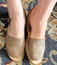 Pantoletten, Gr.37 Mules, echt Leder, getragen,  Sammler. 