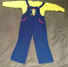 Set - Jungen Mädchen Pullover Latzhose gelb blau Gr.92/98 DDR Vintage Retro TOP