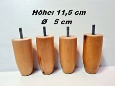 4 von 8 Konisch Beine Möbelbeine Bettfüße Möbelfüße Tischbeine Holzfüße H 11,5cm