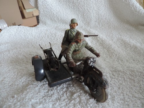 Lineol motorrad mit soldaten - lineol,