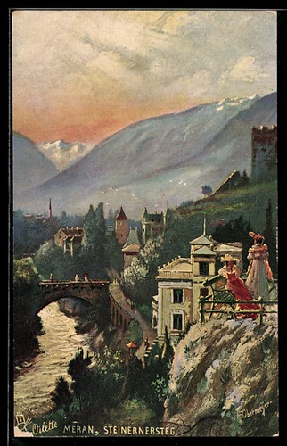 Künstler meran steinerner - künstler-ak, meran,